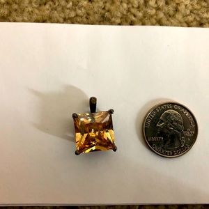 vintage yellow crystal pendant